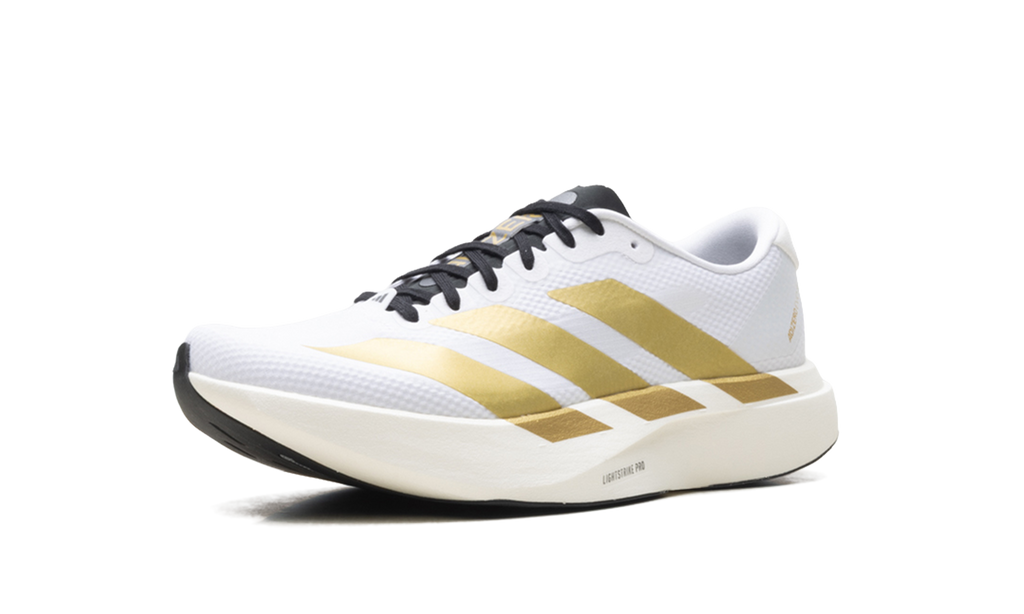 "Cloud White/Matte Gold" Adizero Evo SL JQ4441 - product image from the listing.