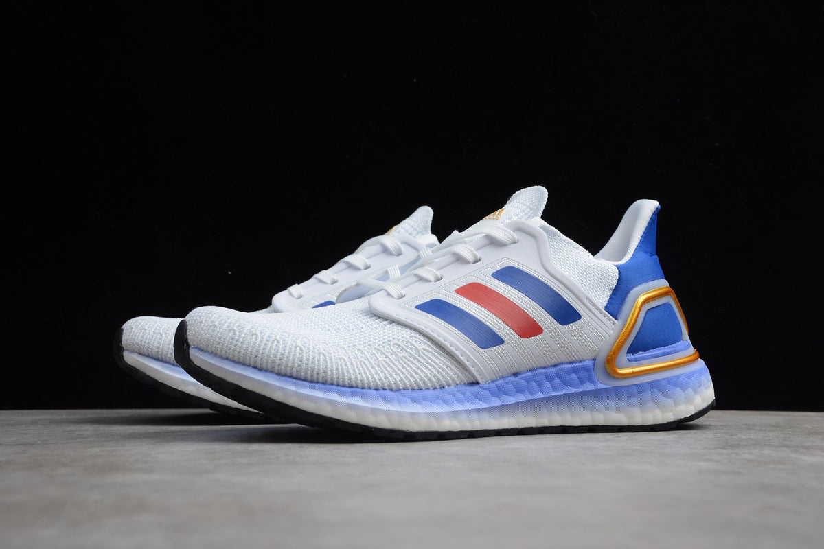 Adidas UltraBOOST 20 FY9039 Running Shoes, in White Blue - product image from the listing.