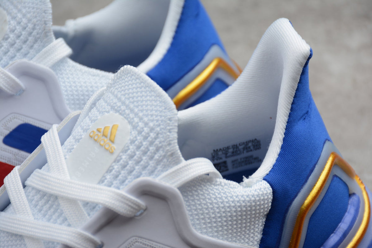 Adidas UltraBOOST 20 FY9039 Running Shoes, in White Blue - product image from the listing.
