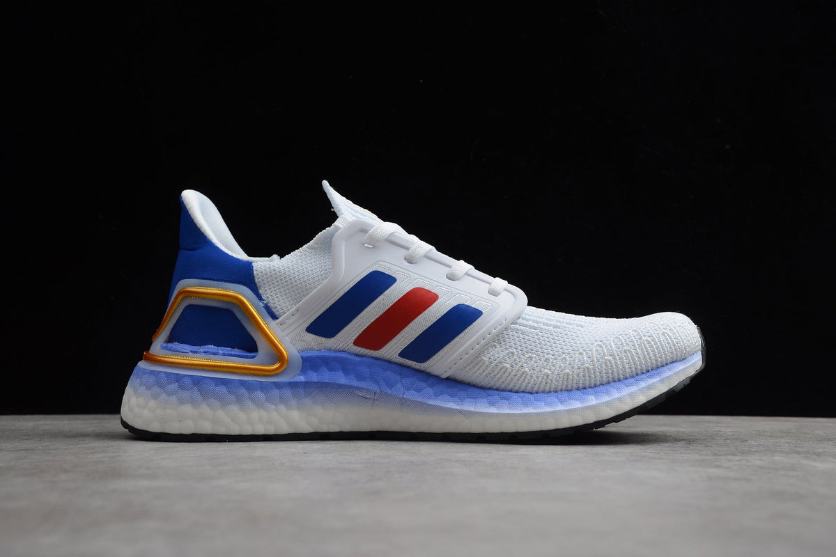 Adidas UltraBOOST 20 FY9039 Running Shoes, in White Blue - product image from the listing.