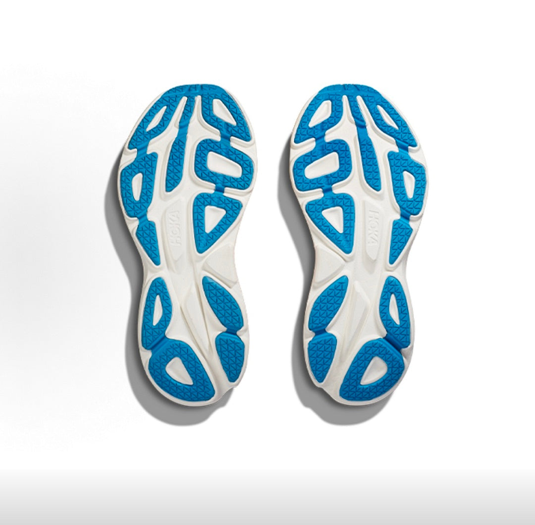 Orange and Blue HOKA Bondi 8 Running Shoes - product image from the listing.