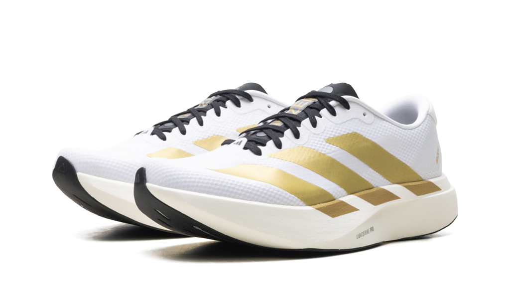 "Cloud White/Matte Gold" Adizero Evo SL JQ4441 - product image from the listing.