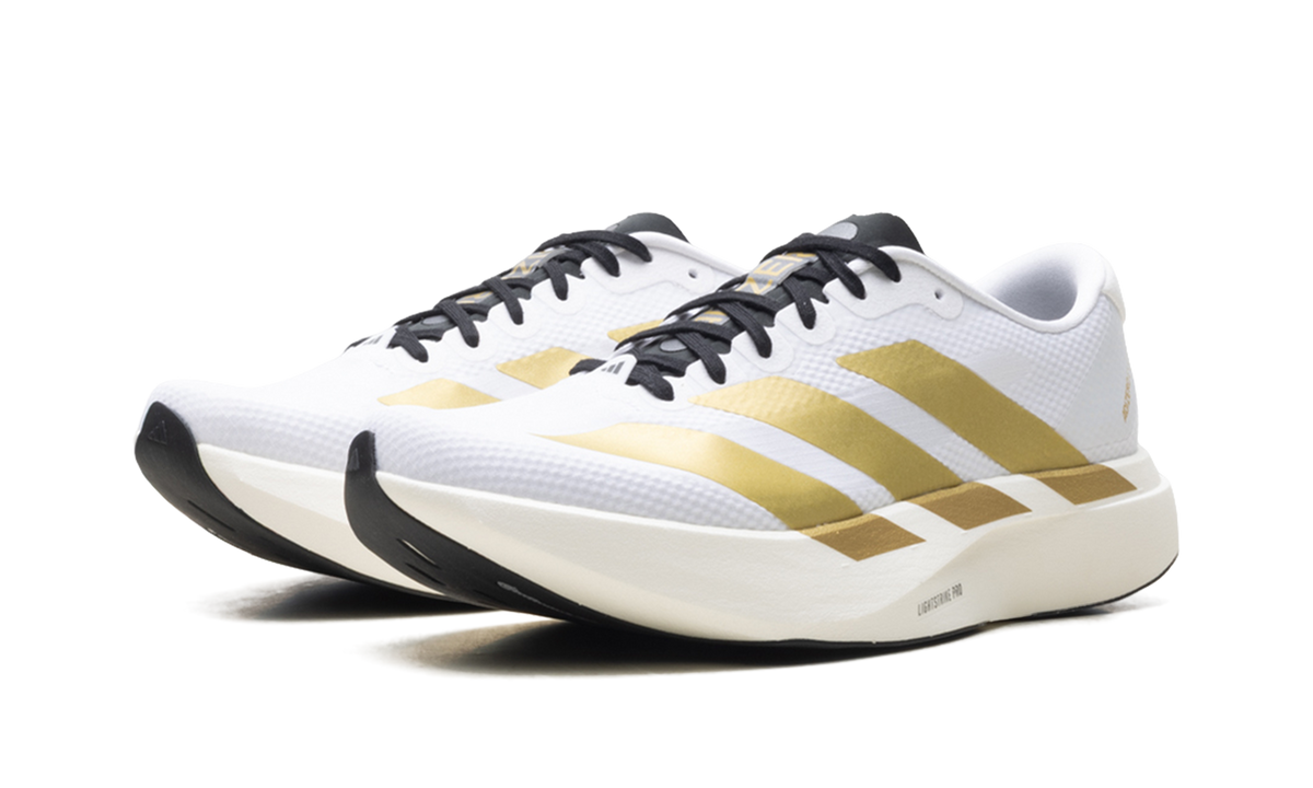 "Cloud White/Matte Gold" Adizero Evo SL JQ4441 - product image from the listing.