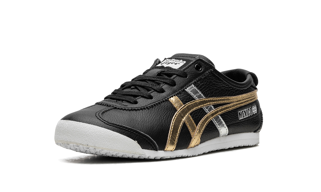 Onitsuka Tiger Mexico 66 in Black Gold Silver 122982 - product image from the listing.