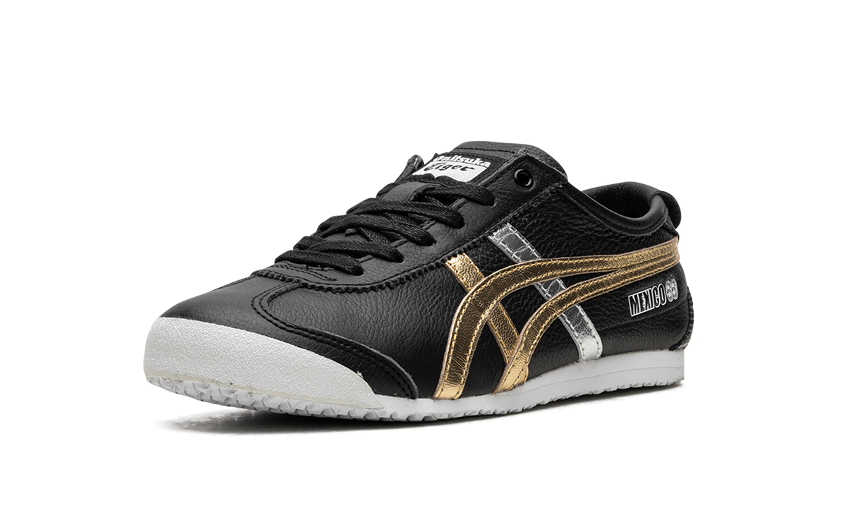 Onitsuka Tiger Mexico 66 in Black Gold Silver 122982 - product image from the listing.