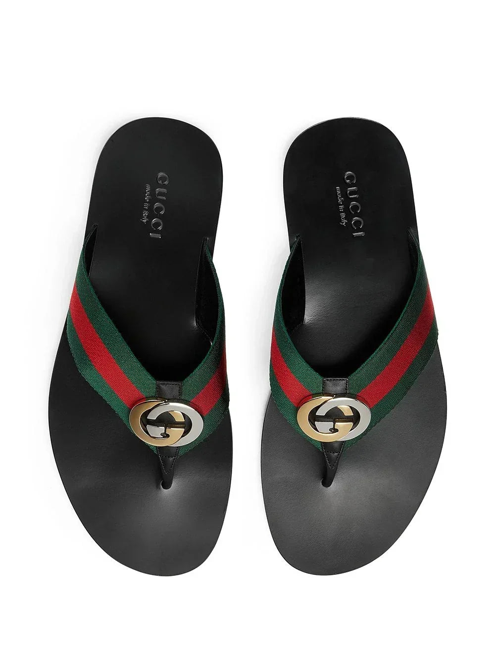 striped logo-embellished sandals by Gucci - product image from the listing.