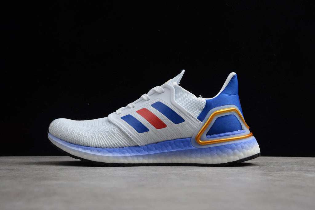 Adidas UltraBOOST 20 FY9039 Running Shoes, in White Blue - product image from the listing.