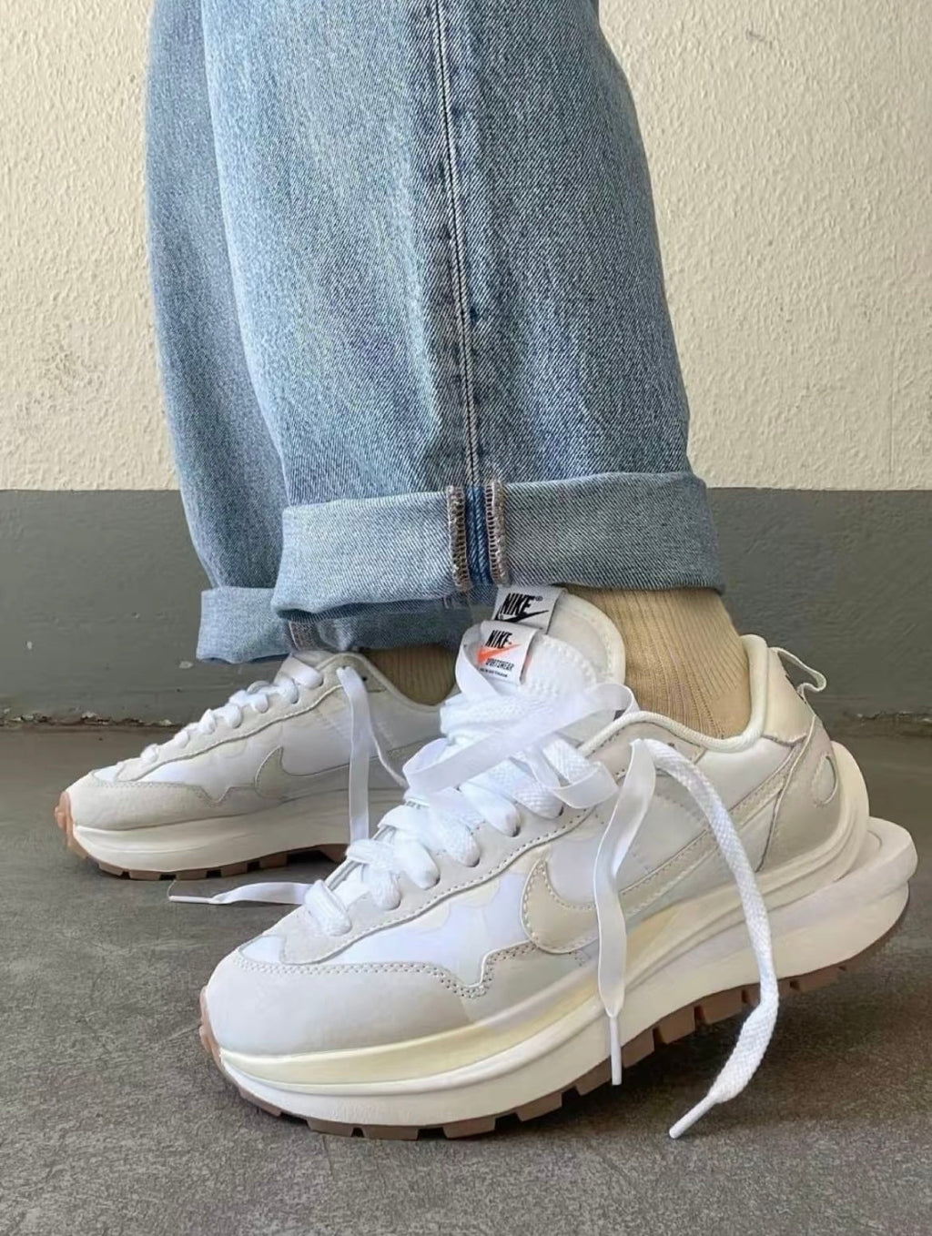 Nike x sacai VaporWaffle Sneakers, in White DD1875-100 - product image from the listing.