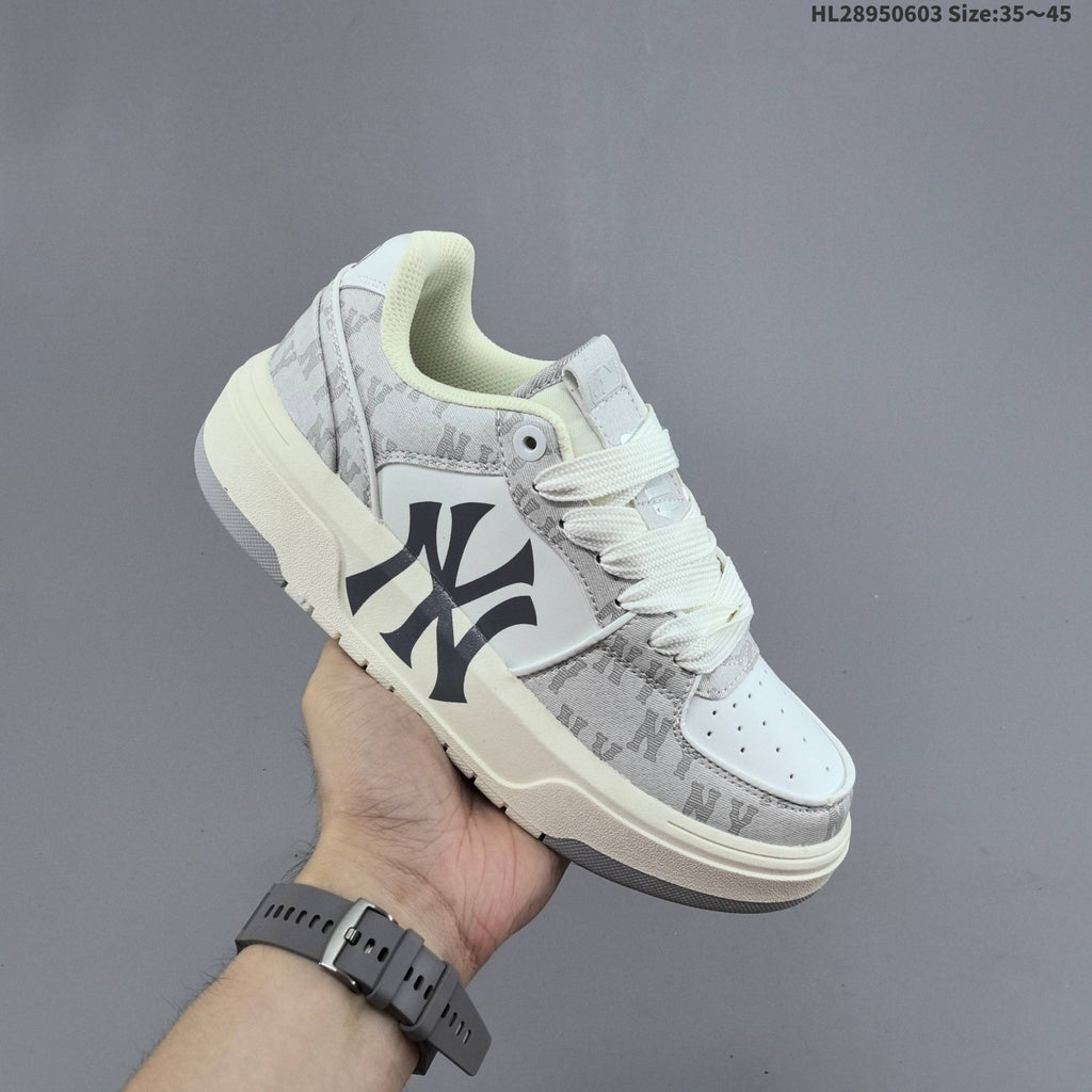 MLB New York Yankees Platform Sneakers, in White and Gray - product image from the listing.