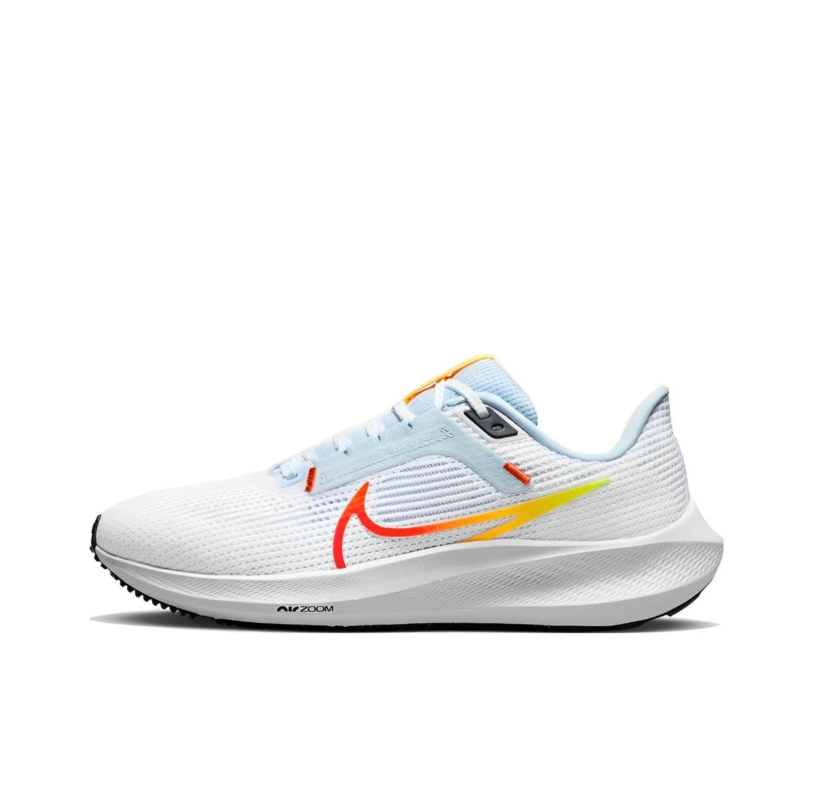 Nike Air Zoom Pegasus 40 Running Shoes in White Blue Orange DV3854-102 - product image from the listing.