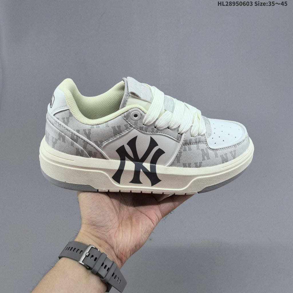 MLB New York Yankees Platform Sneakers, in White and Gray - product image from the listing.