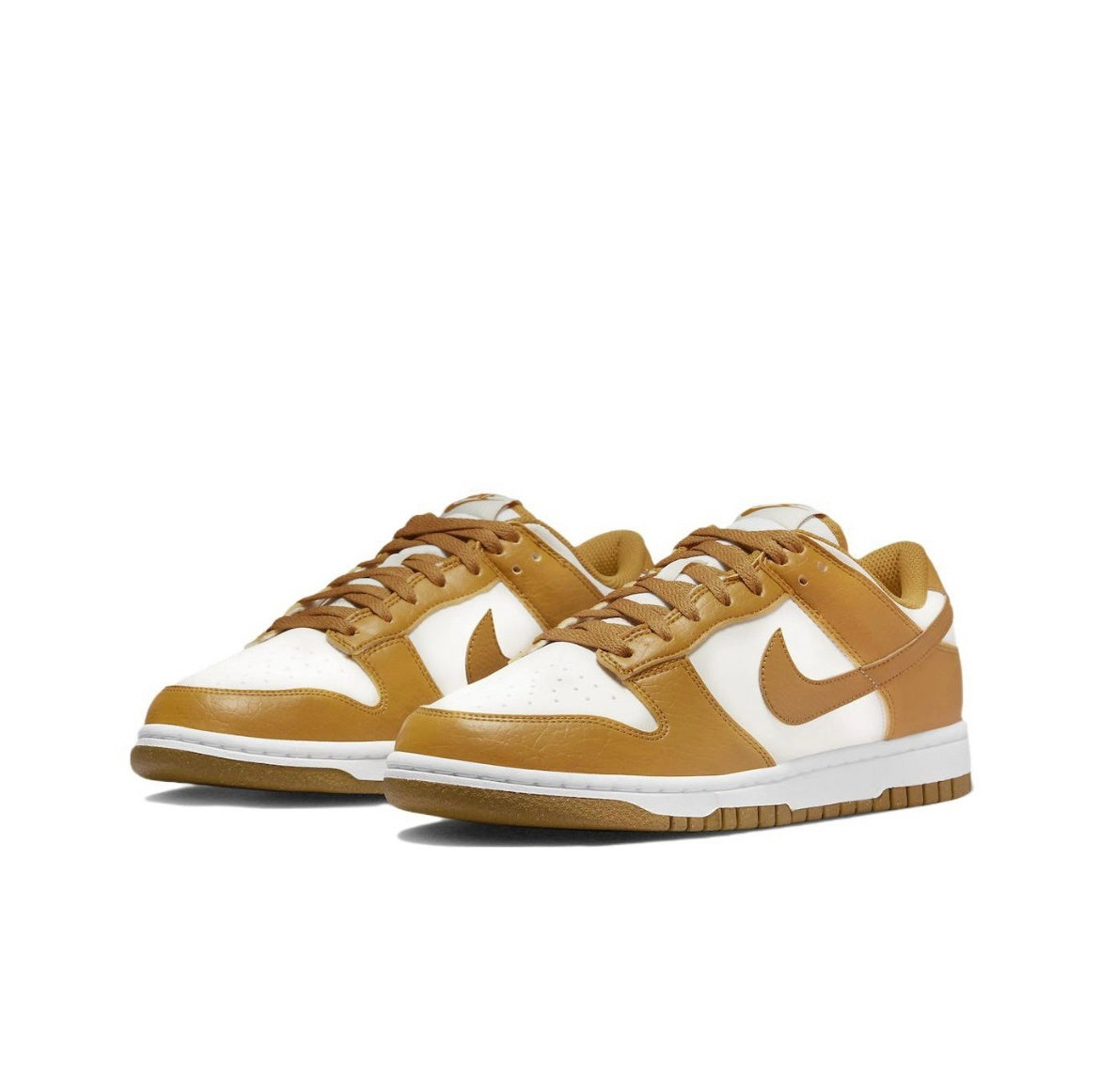 Nike Dunk Low Next Nature Sneakers in White and Brown DN1431-001 - product image from the listing.