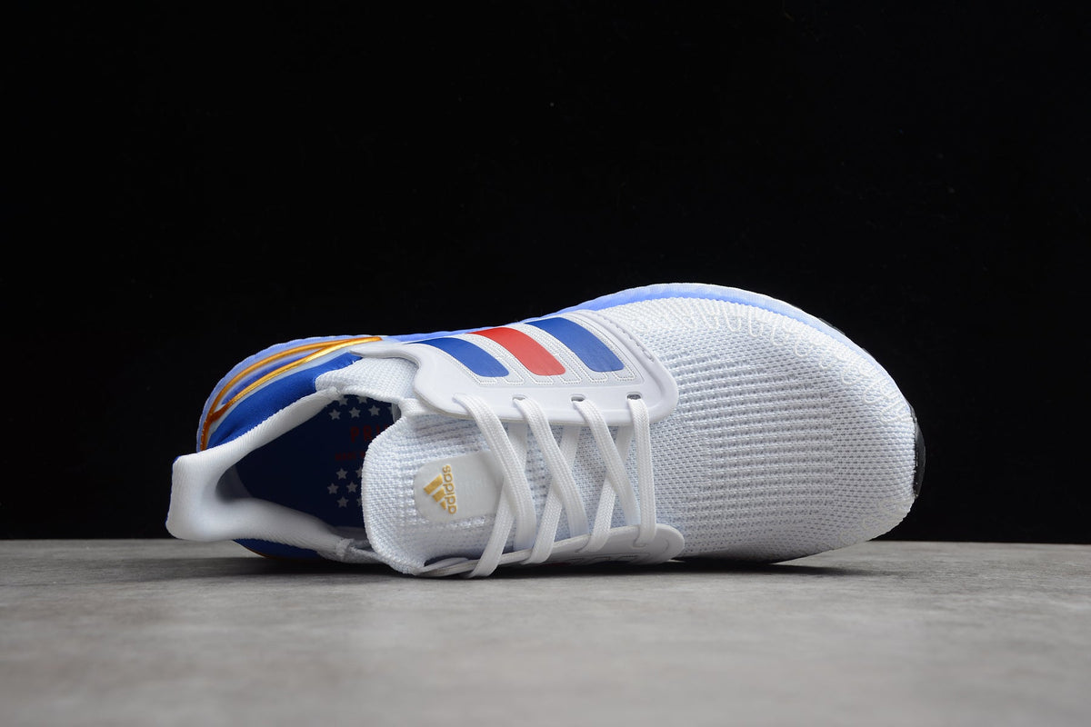 Adidas UltraBOOST 20 FY9039 Running Shoes, in White Blue - product image from the listing.