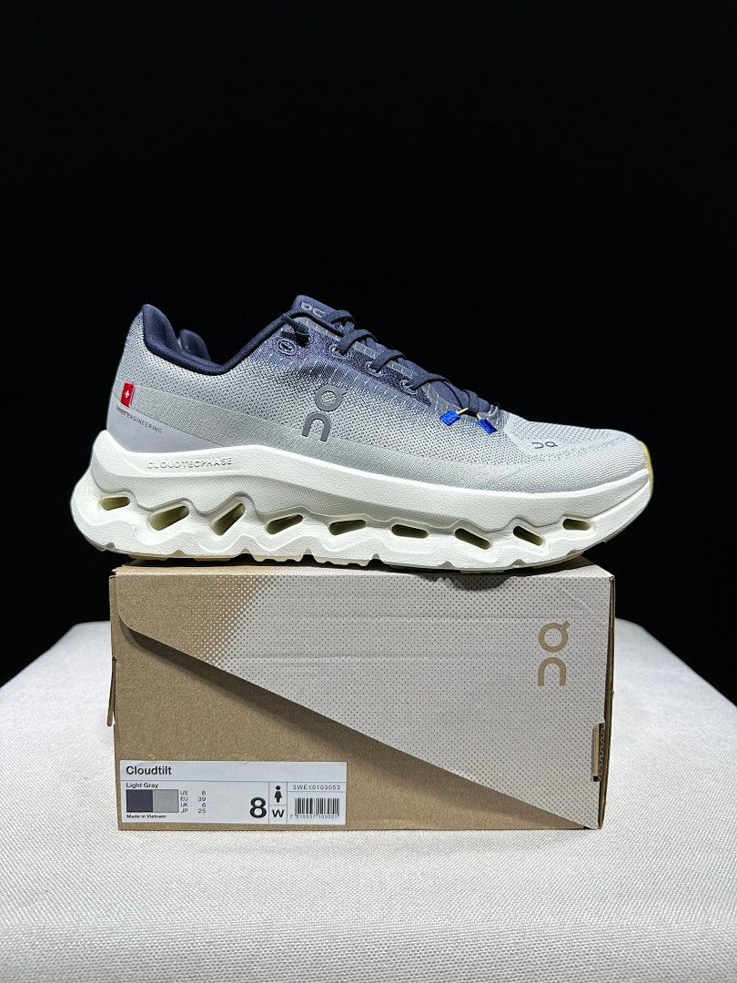 Light Gray and Ivory On Cloudtilt Sneakers - product image from the listing.