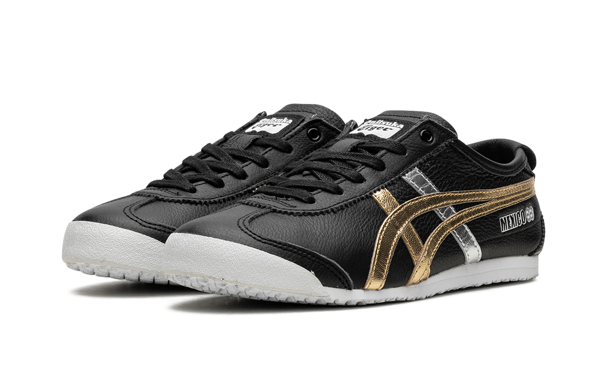 Onitsuka Tiger Mexico 66 in Black Gold Silver 122982 - product image from the listing.