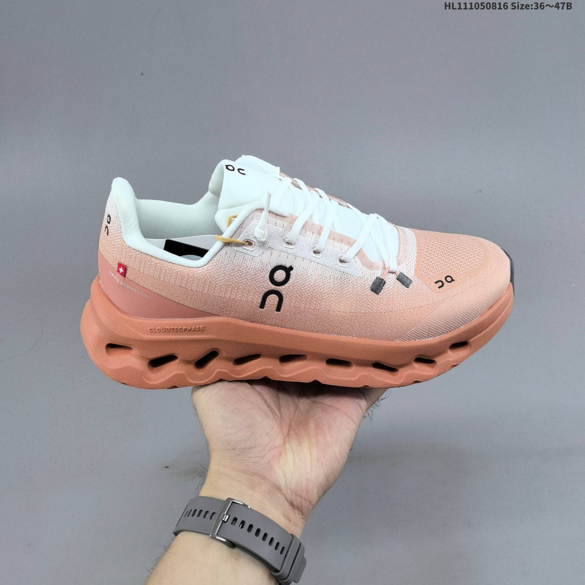 On Cloudtilt Sneakers in Black and White or in Peach - product image from the listing.