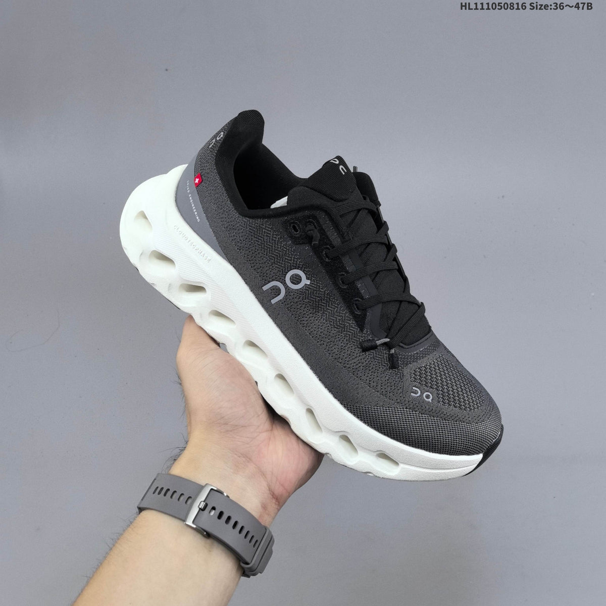 On Cloudtilt Sneakers in Black and White or in Peach - product image from the listing.