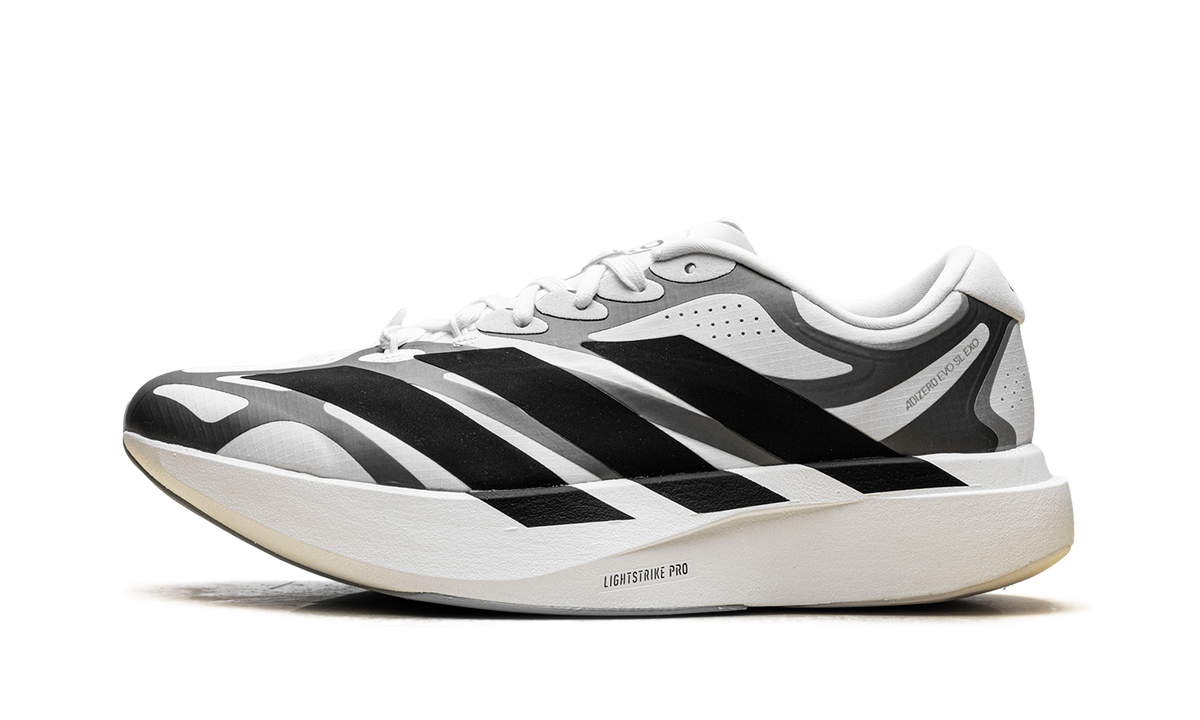 "Cloud White / Core Black / Iron Metallic" ADIZERO EVO SL EXO KI4763 - product image from the listing.