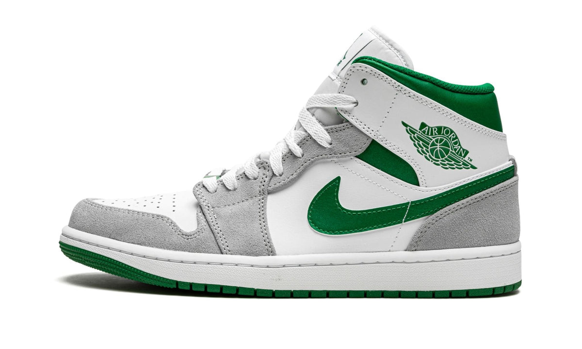 "Grey / Pine Green / White" Air Jordan 1 MID SE - product image from the listing.