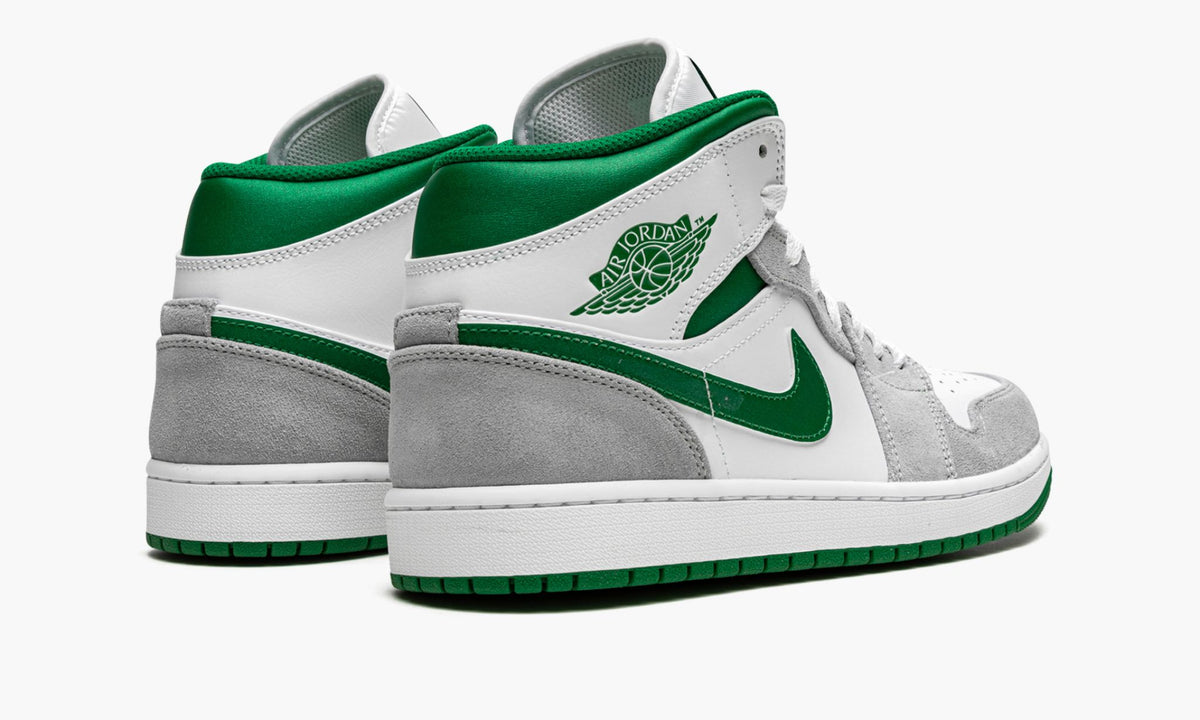 "Grey / Pine Green / White" Air Jordan 1 MID SE - product image from the listing.