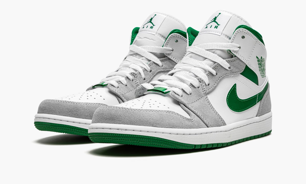 "Grey / Pine Green / White" Air Jordan 1 MID SE - product image from the listing.