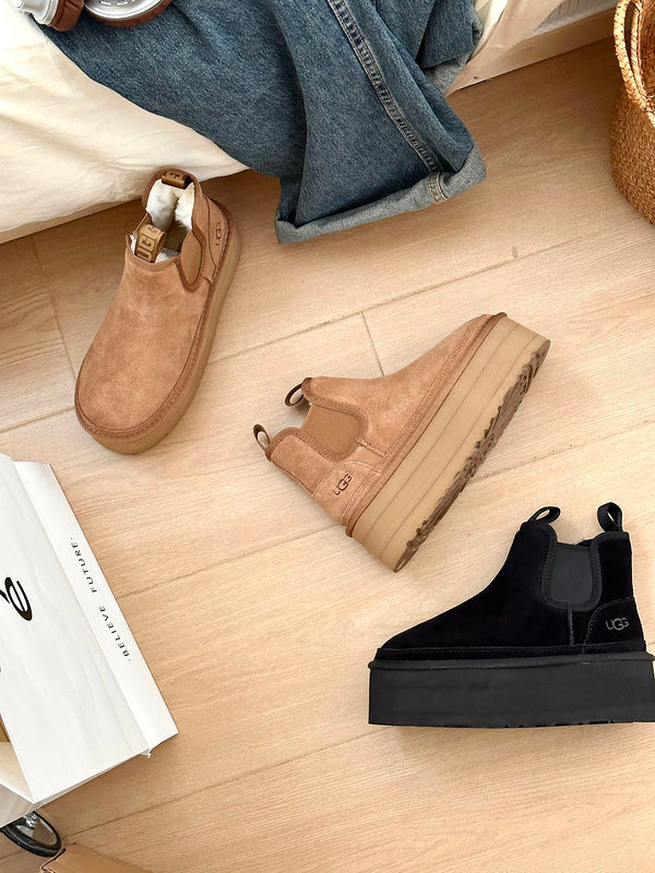 Women's BUS03 Wool Leather 5CM Shoes 35-40 with box - product image from the listing.