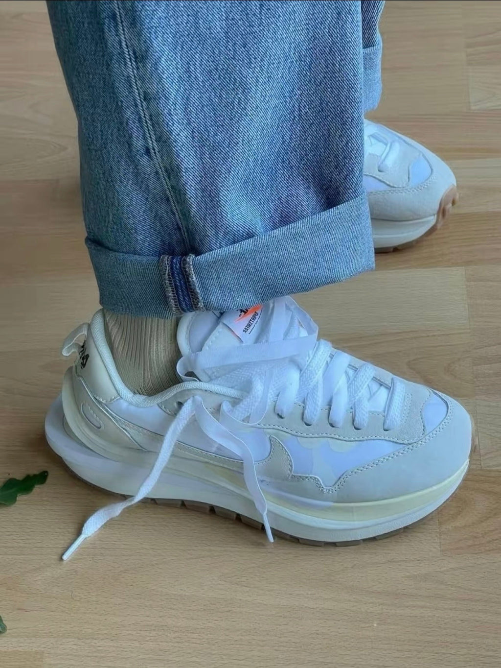 Nike x sacai VaporWaffle Sneakers, in White DD1875-100 - product image from the listing.