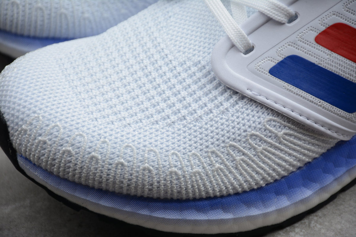 Adidas UltraBOOST 20 FY9039 Running Shoes, in White Blue - product image from the listing.
