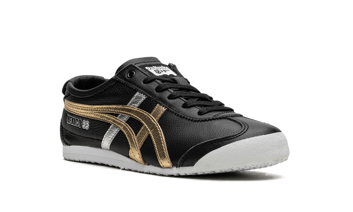 Onitsuka Tiger Mexico 66 in Black Gold Silver 122982 - product image from the listing.